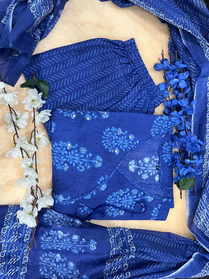 💃Walk Gracefully in our new cotton Angrakha Style Anarkali Dupatta set For All sessions.🌸 (SWSK26)