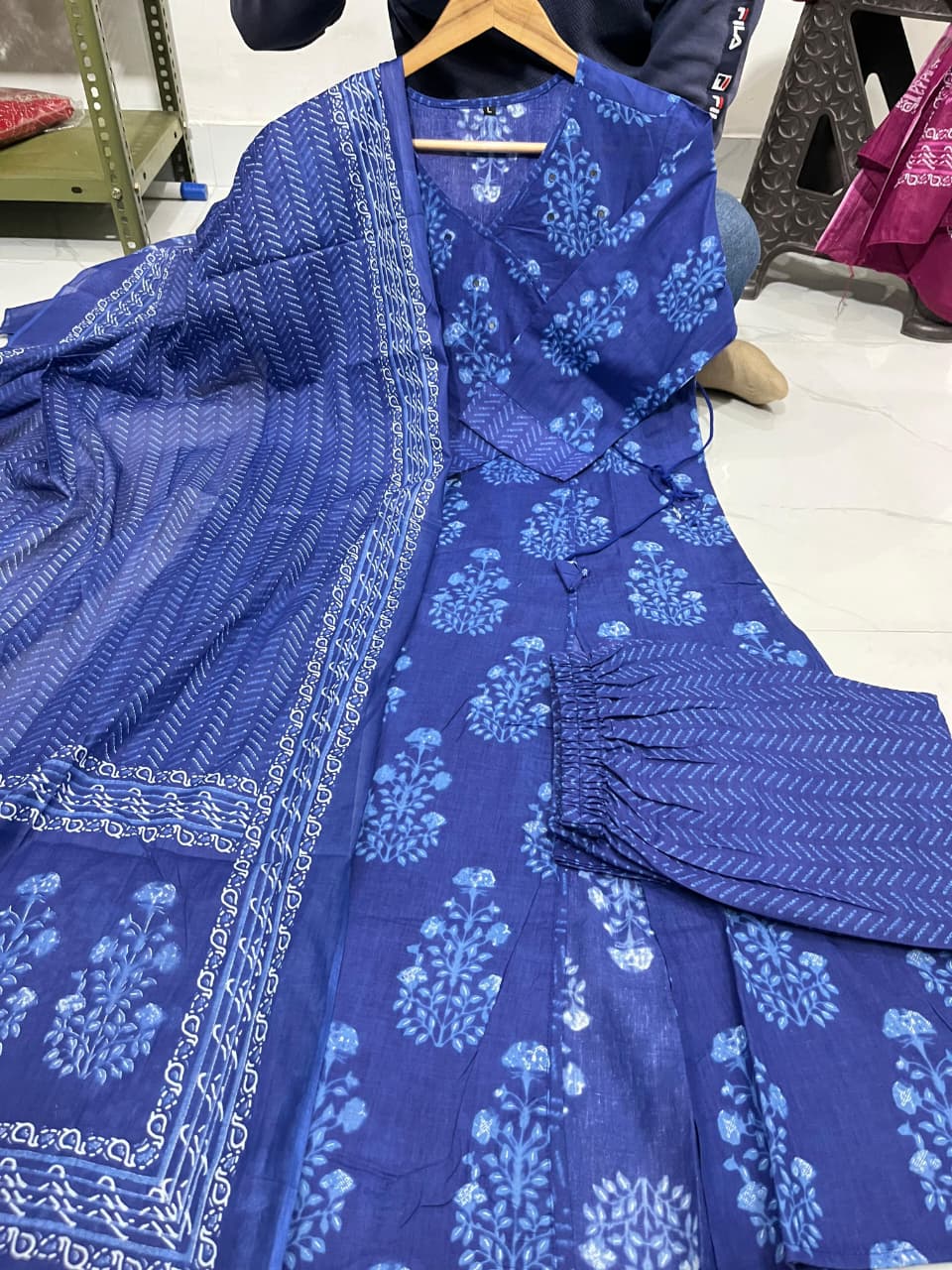 💃Walk Gracefully in our new cotton Angrakha Style Anarkali Dupatta set For All sessions.🌸 (SWSK26)