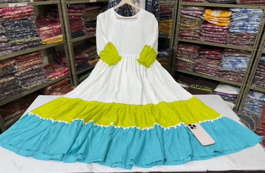 💥Launching New Article Full flair beautiful gown with lace work (SWSK32)