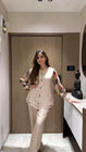 New to our smart premium woven cotton co-ord set with Beautiful Fox Georgette sleeves that's perfect for work to vacation (RD34)