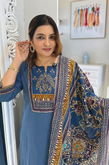 Classic Ethnic Printed Kurta Set with Dupatta for Daily & Festive Wear(RD30)