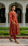 Stylish Olive Green Floral Kurta & Dupatta Set for Festive and Daily Wear(SWSK37)
