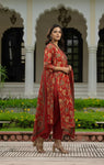 Stylish Olive Green Floral Kurta & Dupatta Set for Festive and Daily Wear(SWSK37)