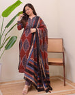 Traditional Printed Kurta Set for Women with Designer Dupatta(SWSK38)