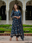 Women Ethnic Printed Kurta Set with Dupatta – Festive & Wedding Wear(SWSK39)