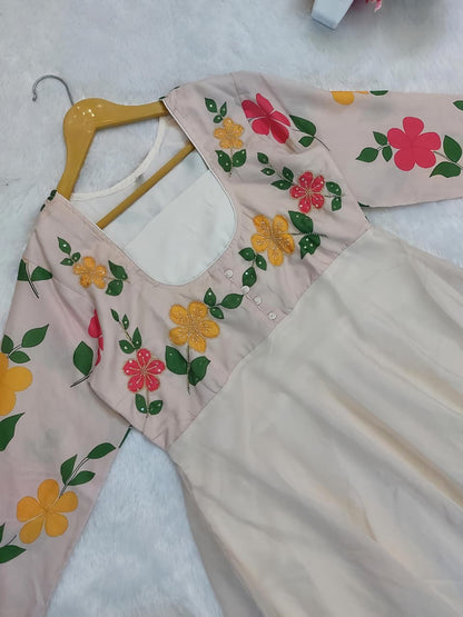 Ivory Blossom Grace Anarkali Suit ✨🌸(RRRD34)