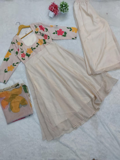 Ivory Blossom Grace Anarkali Suit ✨🌸(RRRD34)