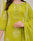 Pure Cotton discharge print kurti with pant and mulmul printed dupatta(SWSK53)