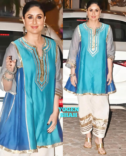 Most Viral Kareena Kapoor Style Cotton Kurta Set with Premium Gota Patti Work (RD034)