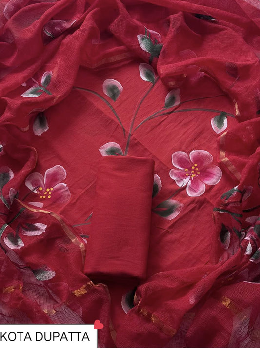 Suits Wala Hand Block Print Cotton Suit Set with Kota Doria Dupatta WAKOTMU30