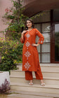 🌹🌹 fine Cotton fabric with beautiful embroidery on neck, sleeves, Kurti with plazo with one side pockets on pant🌹🌹 (SWSK57)
