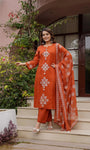 🌹🌹 fine Cotton fabric with beautiful embroidery on neck, sleeves, Kurti with plazo with one side pockets on pant🌹🌹 (SWSK57)