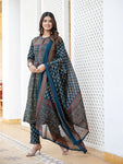 🌹🌹 fine taj cotton 60 60 fabric with beautiful printed Kurti with plazo with one side pocket on pant(SWSK60)