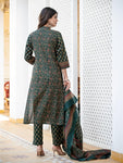 🌹🌹 fine taj cotton 60 60 fabric with beautiful printed Kurti with plazo with one side pocket on pant(SWSK60)