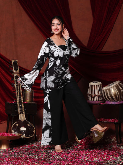 💕💕Adorn Yourself in Festive Elegance with this Stunning Maroon Floral Coord Set🌸🌸(RRRD37)