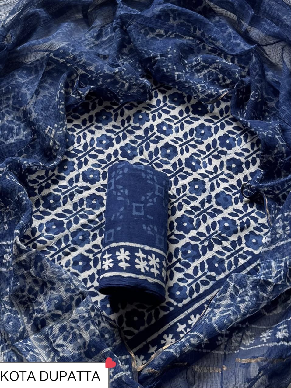 Suits Wala Hand Block Print Cotton Suit Set with Kota Doria Dupatta WAKOTMU31