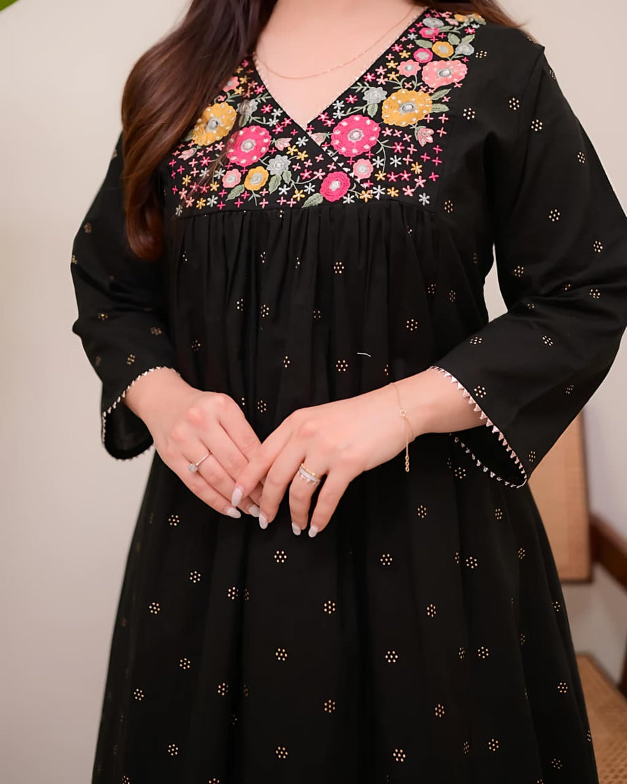 For a Festive gathering, you'll can opt for our  Mahroon Black simple  suit(SWSK62)