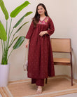 For a Festive gathering, you'll can opt for our  Mahroon Black simple  suit(SWSK62)