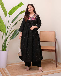 For a Festive gathering, you'll can opt for our  Mahroon Black simple  suit(SWSK62)