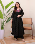 For a Festive gathering, you'll can opt for our  Mahroon Black simple  suit(SWSK62)