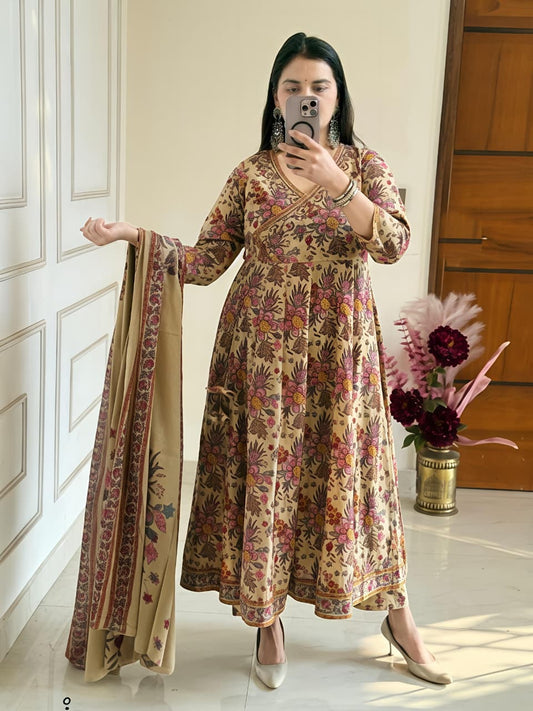 Premium Kalamkari Print Anarkali Set 🌸  (RD53)