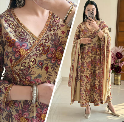 Premium Kalamkari Print Anarkali Set 🌸  (RD53)