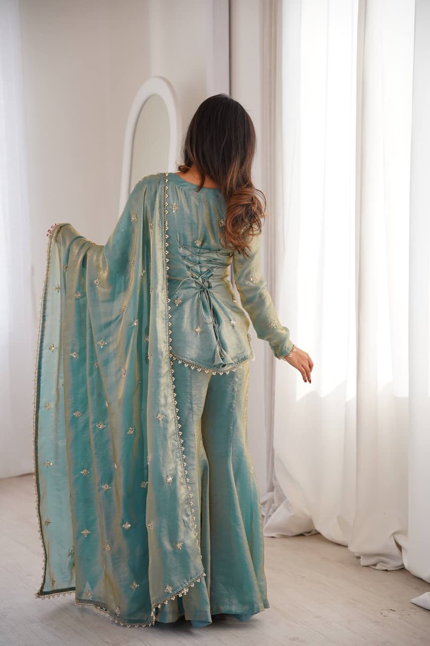Royal Elegance Embellished Sharara Set (RRRD47)