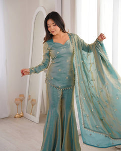 Royal Elegance Embellished Sharara Set (RRRD47)