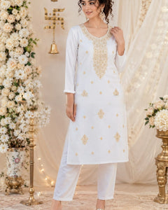 Designer Gold Work Kurta Pant Set for Women (RRRD50)