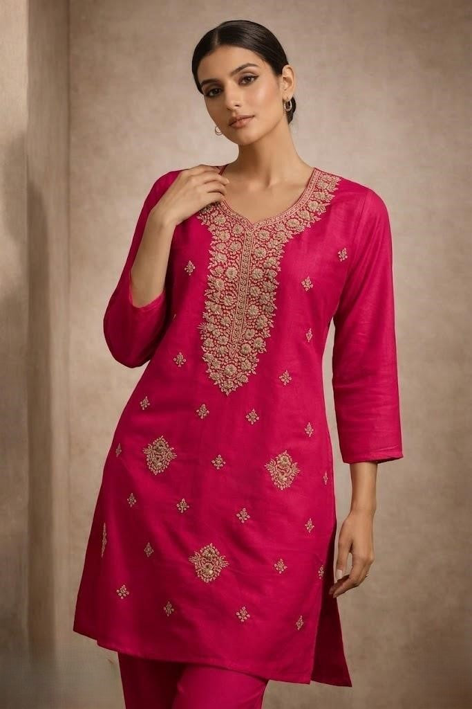 Designer Gold Work Kurta Pant Set for Women (RRRD50)
