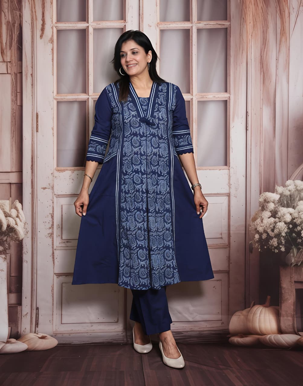 Paisley Grace Cotton Kurta Pant Set (RD58)