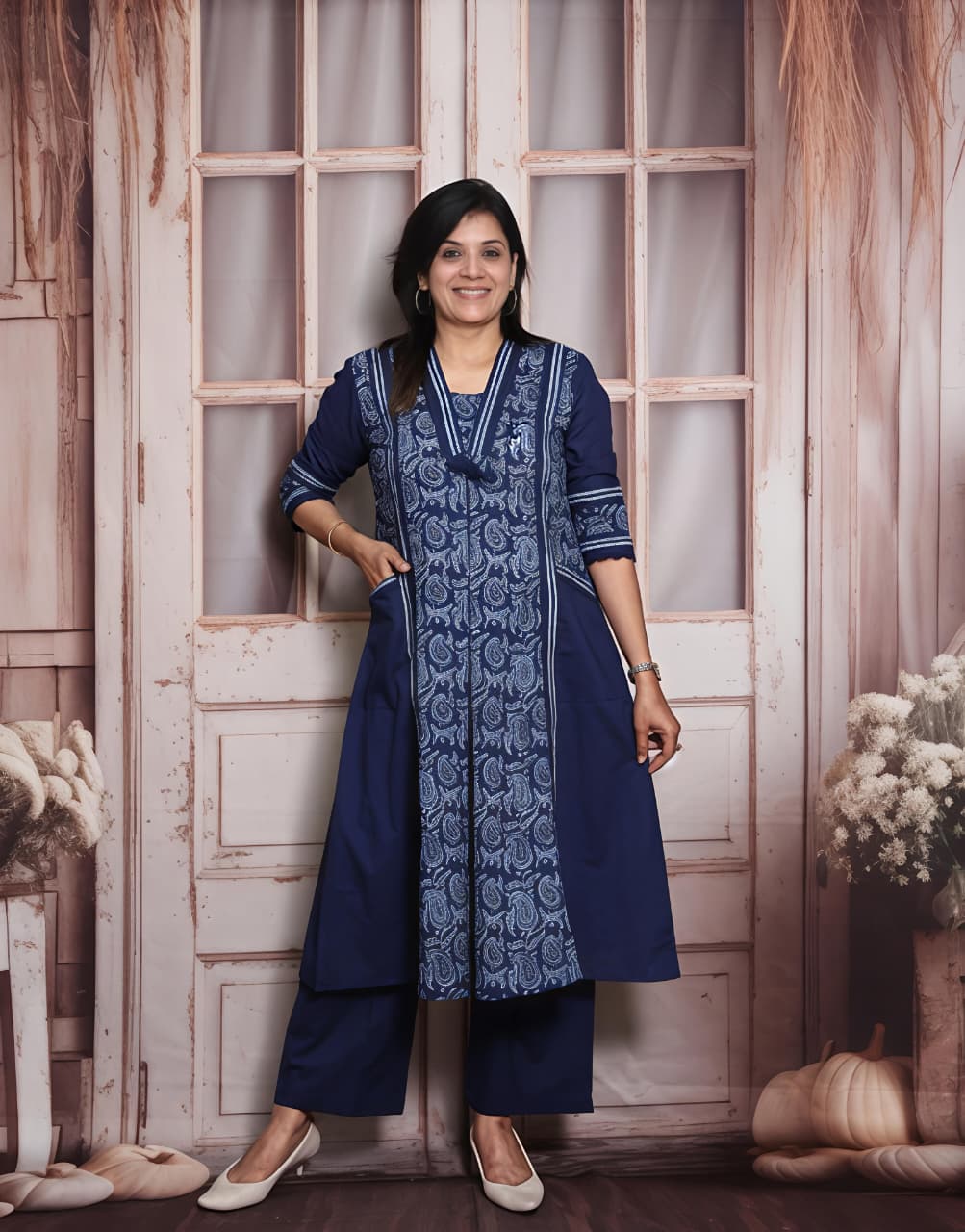 Paisley Grace Cotton Kurta Pant Set (RD58)