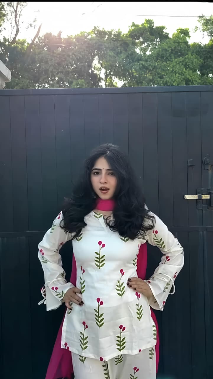 Rosette Floral Kurta Palazzo Dupatta Set (RD61)