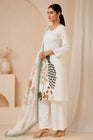 Royal Peacock Embroidered White Suit Set🤍🦚 (RRRD53)