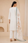 Royal Peacock Embroidered White Suit Set🤍🦚 (RRRD53)
