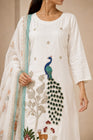 Royal Peacock Embroidered White Suit Set🤍🦚 (RRRD53)