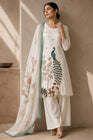 Royal Peacock Embroidered White Suit Set🤍🦚 (RRRD53)