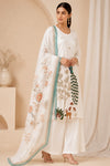 Royal Peacock Embroidered White Suit Set🤍🦚 (RRRD53)