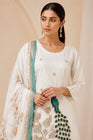 Royal Peacock Embroidered White Suit Set🤍🦚 (RRRD53)