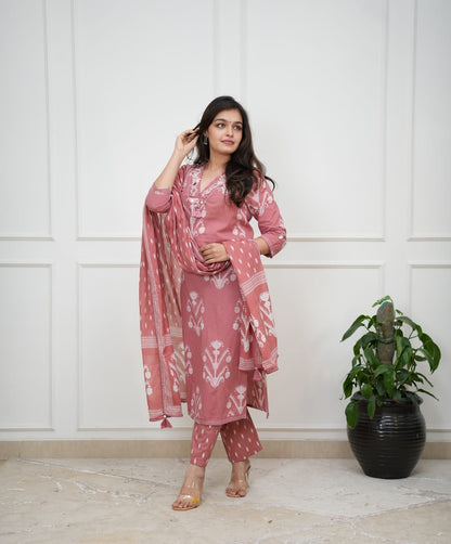 Meher Printed Cotton Suit Set with Dupatta (RD65)