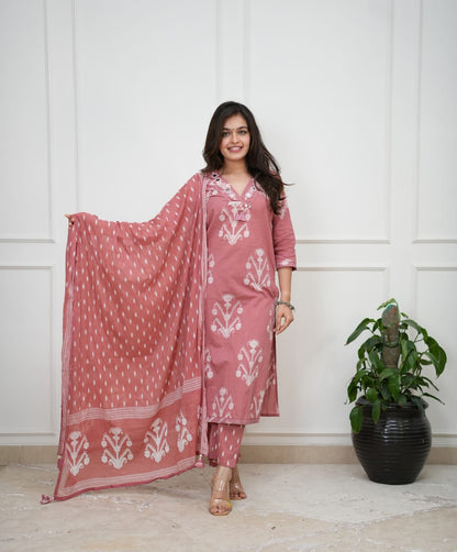 Meher Printed Cotton Suit Set with Dupatta (RD65)