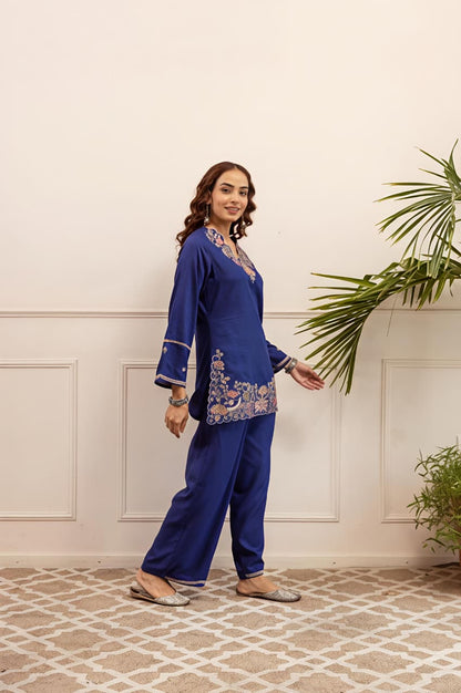 Women's Premium Floral Embroidered Co-Ord Set (RD67)