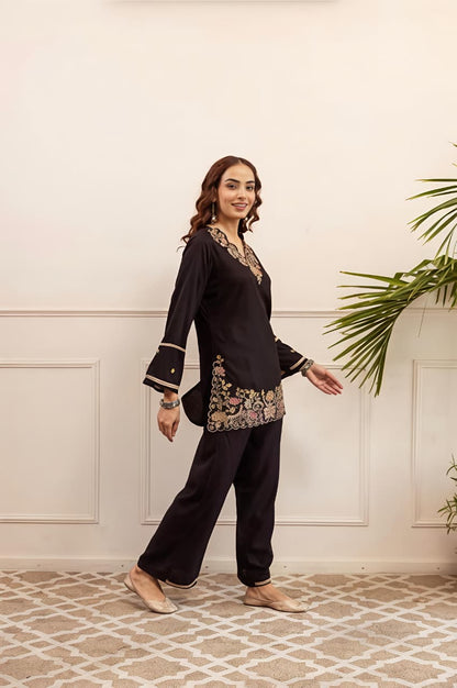 Women's Premium Floral Embroidered Co-Ord Set (RD67)