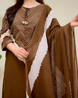 Elegant Bandhani Print Straight Suit Set with Dupatta (SWSK68)