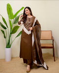 Elegant Bandhani Print Straight Suit Set with Dupatta (SWSK68)