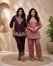 Premium Embroidered Cotton Co-Ord Set for Women (SWSK72)