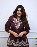 Premium Embroidered Cotton Co-Ord Set for Women (SWSK72)