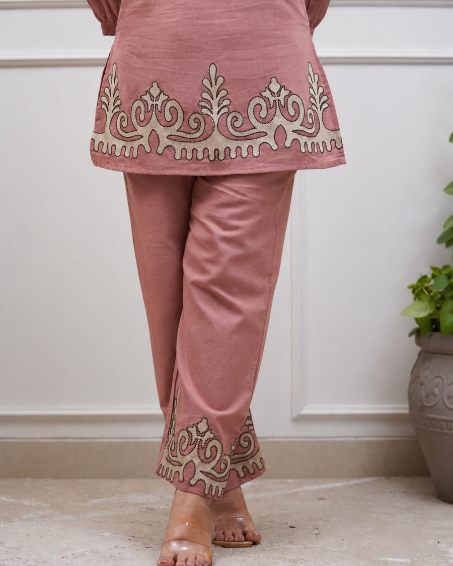 Premium Embroidered Cotton Co-Ord Set for Women (SWSK72)