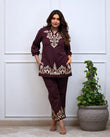 Premium Embroidered Cotton Co-Ord Set for Women (SWSK72)