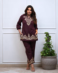 Premium Embroidered Cotton Co-Ord Set for Women (SWSK72)